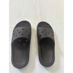 Kids‎ Crocs Classic Slide Sandals Black Size J1 Comfort Slip On Water Shoes
